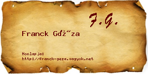 Franck Géza névjegykártya